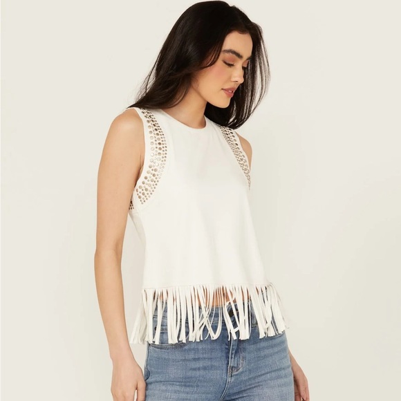 Idyllwind Tops - NWOT Idyllwind Fringe Studded Tank